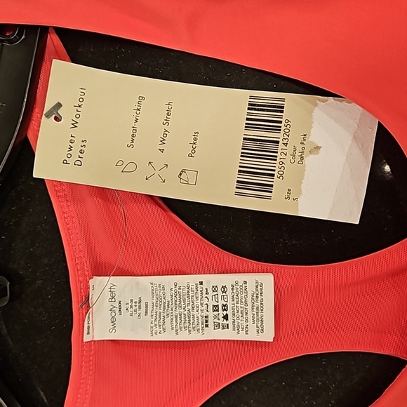 💕SWEATY BETTY💕 Power Workout Dress ~ Dahlia Pink UK Small = US 4-6 NWT - Picture 13 of 15